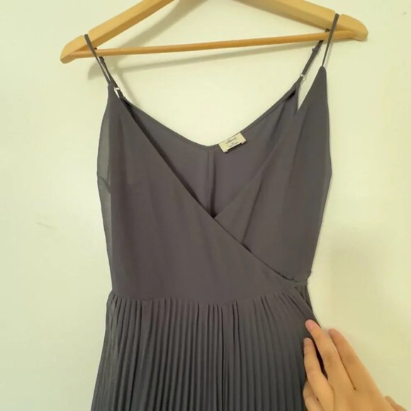 Aritzia Wilfred Beaune Pleated Sheer Chiffon Wrap Dress V-Neck Flowy Women's XS - Picture 9 of 15
